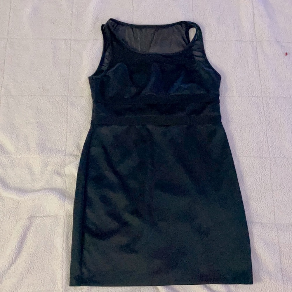 Black sheer striped dress